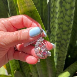 SS/18K gold Bali Amethyst pendant necklace